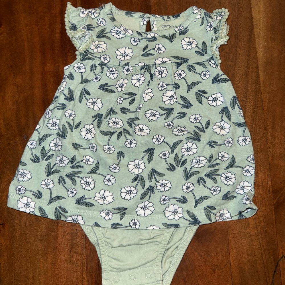 Carter's Green Floral Dress‎